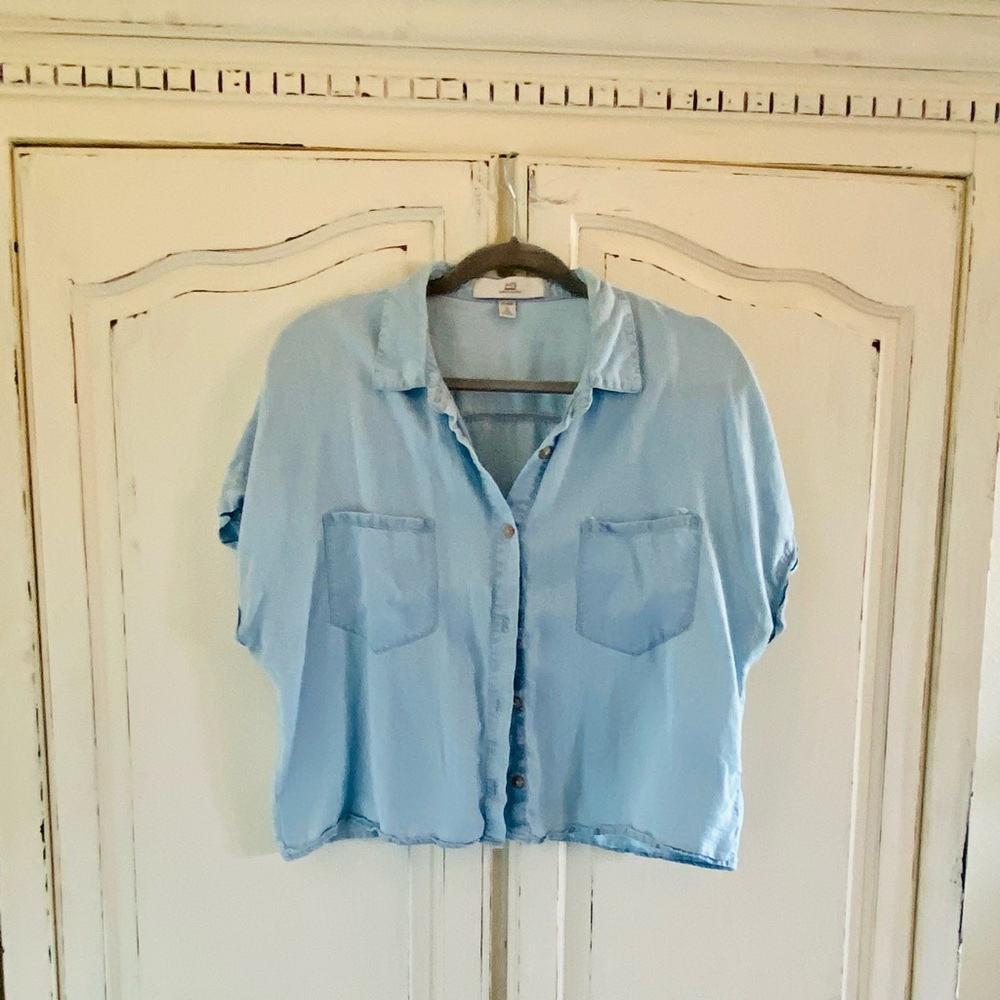 Thread Supply Blue Denim Crop Top